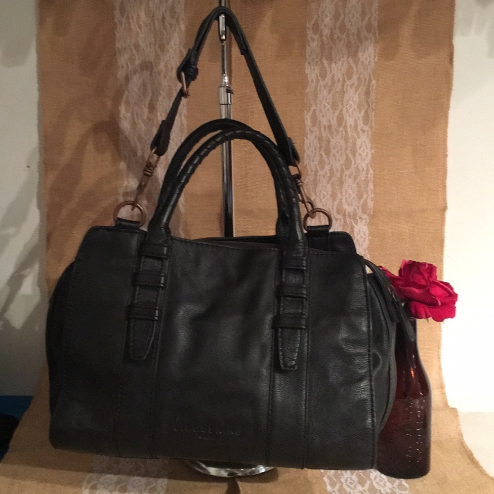 Liebeskind black double strap handbag